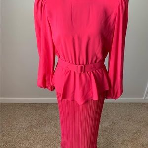 SOLD 👛Vintage Patra Hot Pink Pleated Dress